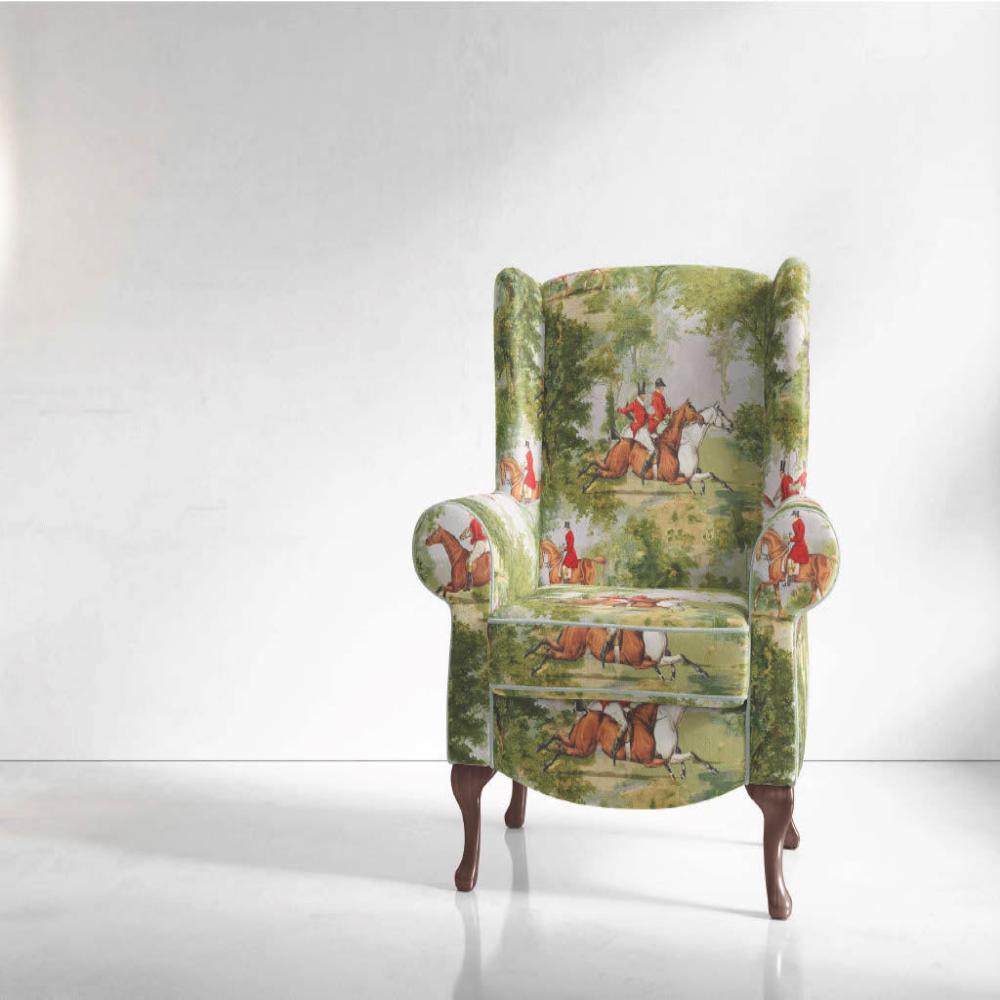 Mulberry FOREST HORSE GREEN POLYESTER SOFA FABRICS
