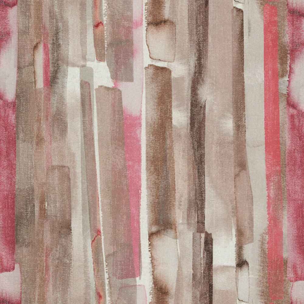 OCEAN POLYESTER STRIPE MAIN PINK  MAIN CURTAIN PRINT FABRIC
