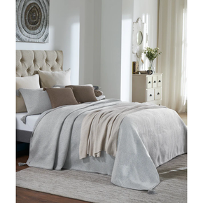 Trio Stripe Knitted King Size Bed Cover & 2 Pillow Covers (set of 3)
