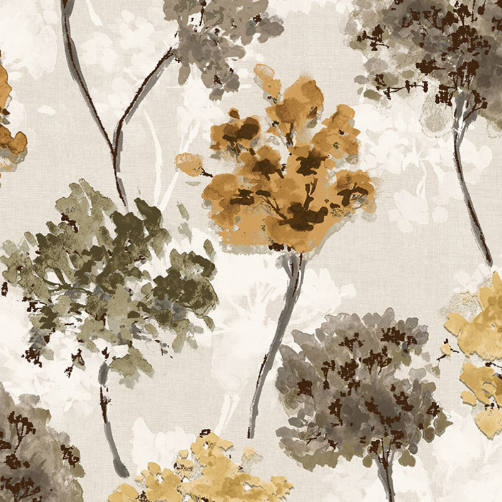EXPRESSION PRINT POLYESTER ABSTRACT FLOWER MAIN CURTAIN FABRIC