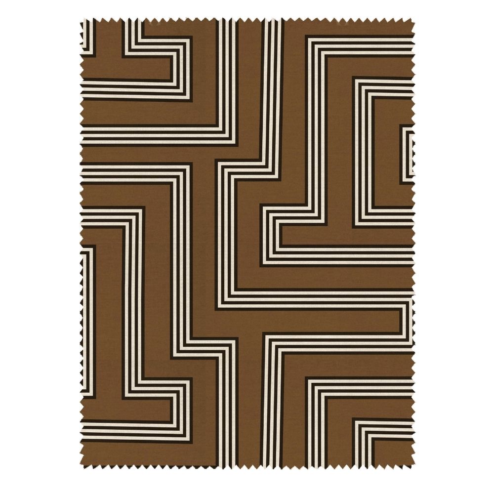 BEYOND BLACK  BASE BROWN GEOMETRIC  WHITE SOFA FABRIC