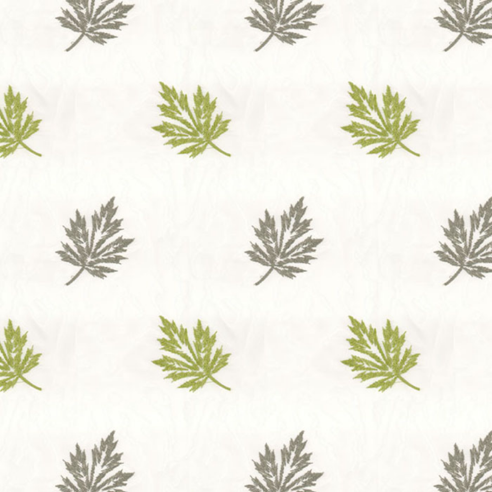 EMBROIDERY MAJESTIC MAPPLE LEAF POLYESTER  SHEER CURTAIN  FABRICS A