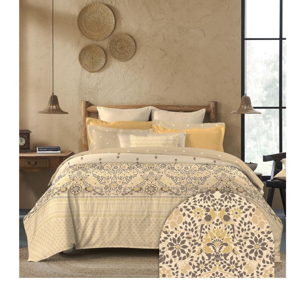 SANSKRITI BIDRI GOLD KING SIZE BED SHEET