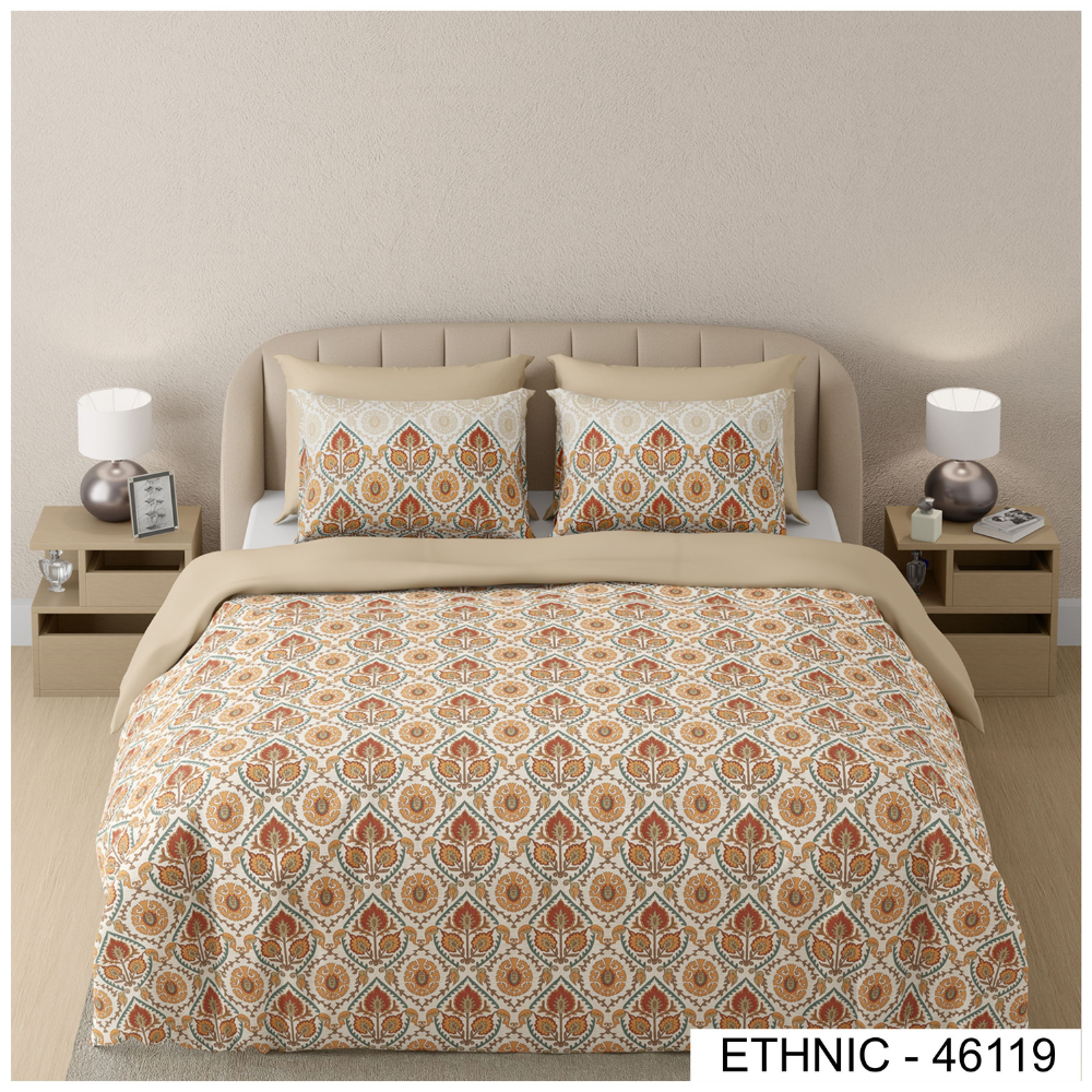 ETHNIC 46119  DIGITAL PRINT COTTON SUPER KING SIZE  BEDSHEET