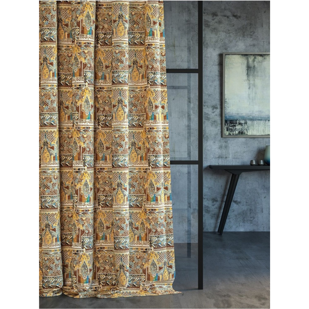 CARIBBEAN 117 MULITICOLOR PRINT CURTAIN FABRIC