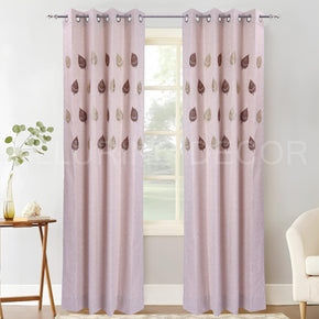 ELEGANT FANCY LEAVES EMBROIDED EYELET CURTAIN FOR LIVINGROOM & BEDROOM