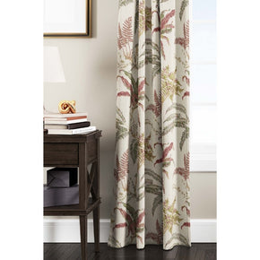 ENGLISH COTTAGE RED GREEN BIG LEAF CURTAIN FABRICS