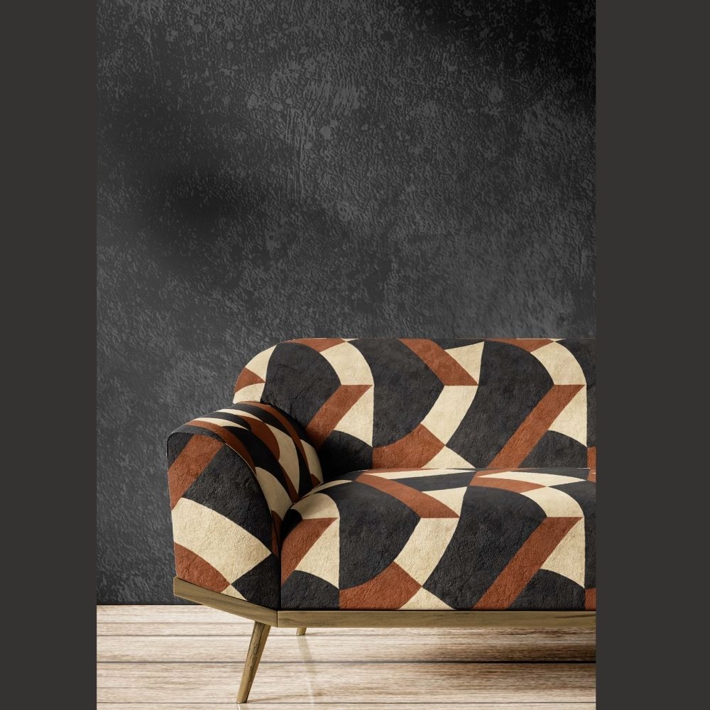 BEYOND BLACK POLYESTER  GEOMETRIC SOFA  FABRIC 126