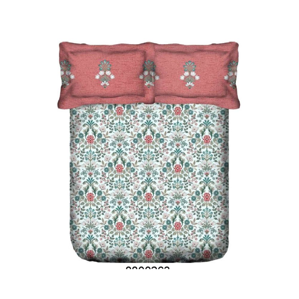DAZZLE  SUPER SOFT COTTON PASTEL BLUE PRINTED DOUBLE BEDSHEET