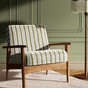 TRENDY  GREEN OFF WHITE GREY STRIPE SOFA FABRIC