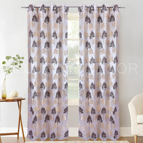 ELEGANT INDIAN PRINT GOLDEN BROWN CURTAINS FOR LIVING ROOM & BEDROOM