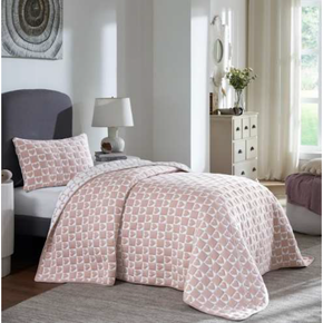Little Hearts Single Bed Size Bed Cover & 1 Pillow Cover (Set Of 02)