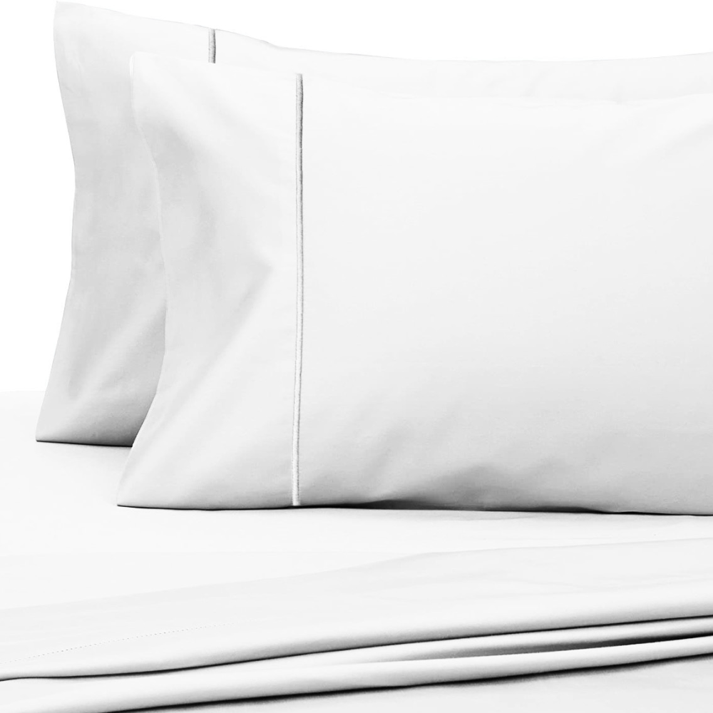 Oscar 100% cotton double bedsheet set : 400 101A Bright white SM