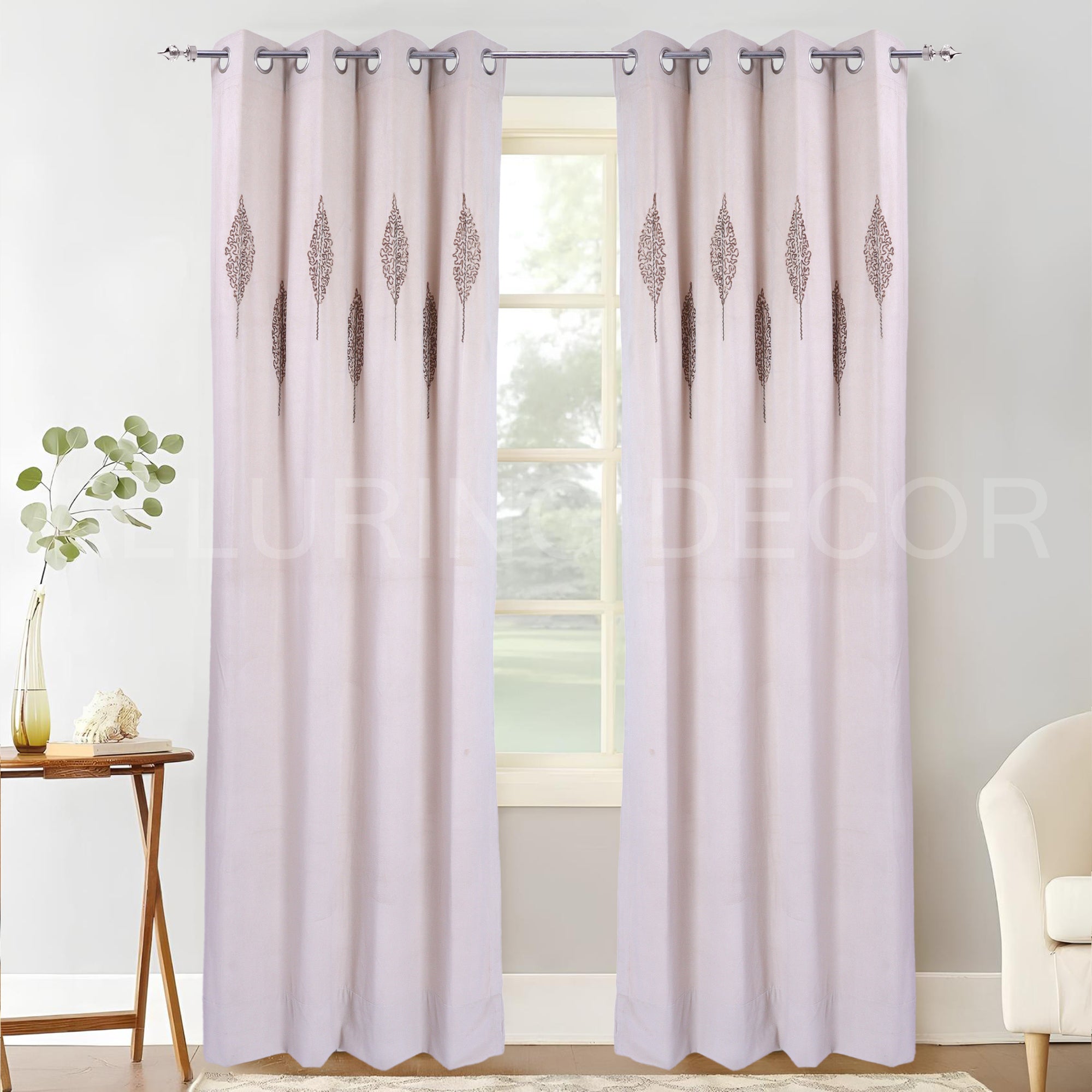 SEQUENCE LEAVES  EMBROIDED  VELVET CURTAIN FOR LIVING ROOM AND BEDROOM