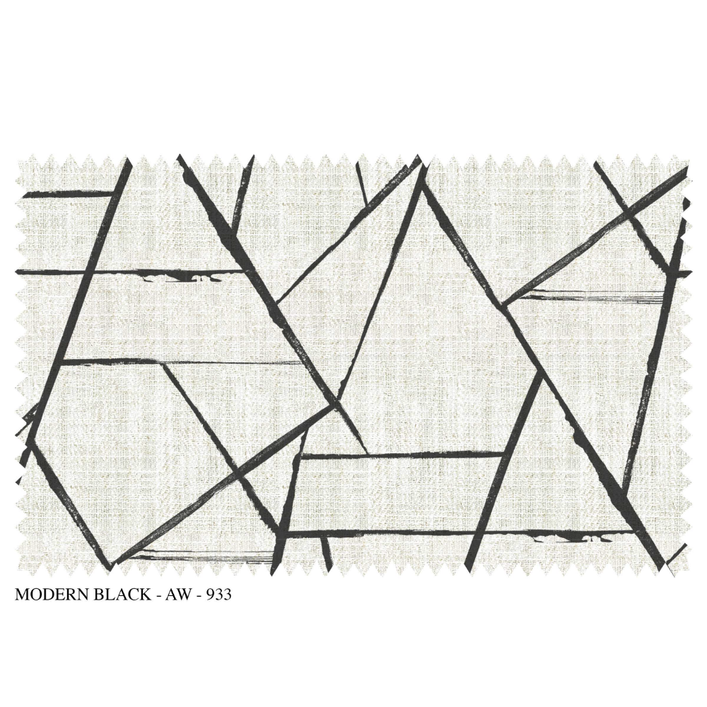 Amazon White Linen Blend Curtain Fabric –SR No AW_933- Modern Black Collection