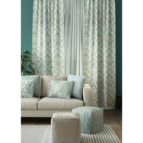 MAIN CURTAIN FABRICS JIYA REVIVAL GEOMETRIC LIGHT BLUE