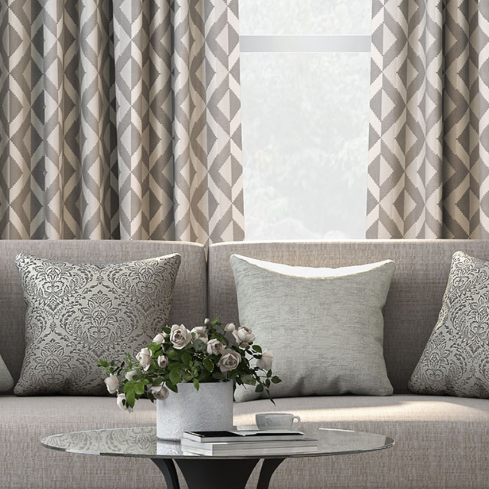 LIBSON GEOMETRIC JACQUARD MAIN CURTAIN FABRICS