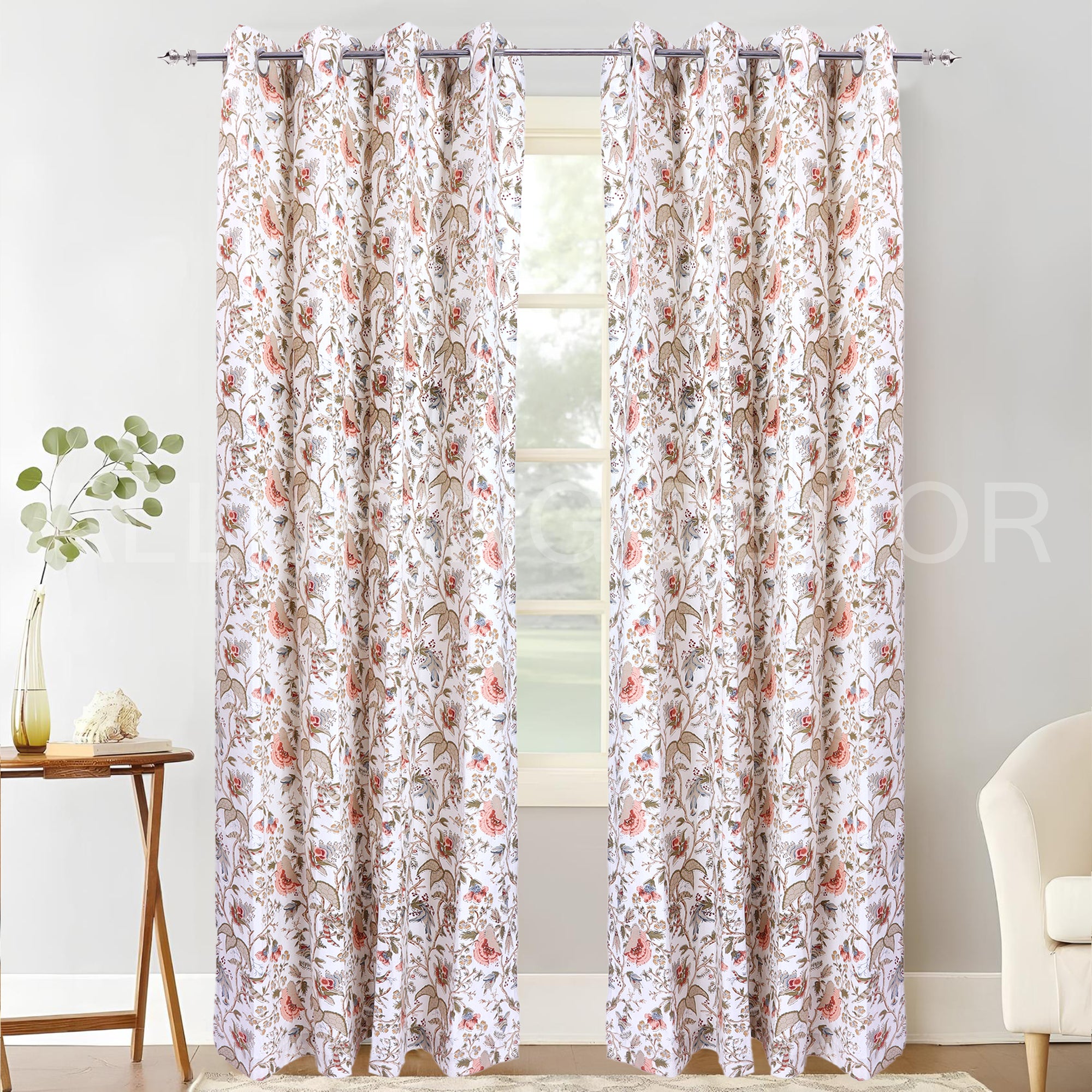 ELEGANT FLORAL PRINTED  CURTAIN FOR BEDROOM & LIVING ROOM