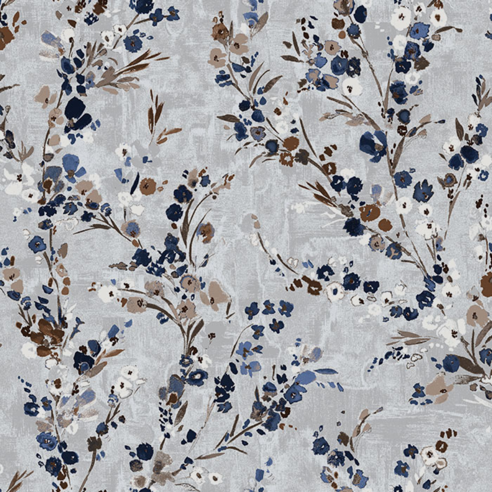 EXPRESSION PRINT BIG LEAF BROWN MAIN CURTAIN  FABRIC