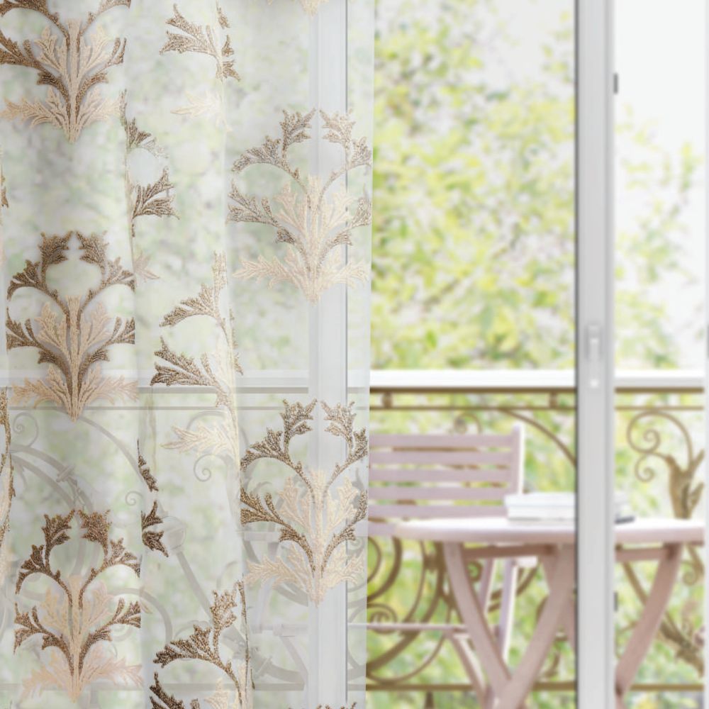 EMBROIDERY FLOWERING SHEER CURTAIN FABRIC LIONA 723