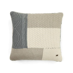 Bold Knits- Cushion cover stone Natural & light grey Melange 100% cotton