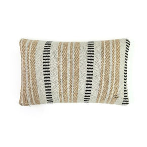 Verticle Stripe- Cushion cover Black, Natural & Mustard 100% Cotton