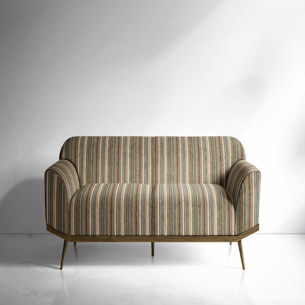 VELVET STRIPES POLYESTER BROWN CHECK UPHOLSTERY  VT - 207 FABRICS