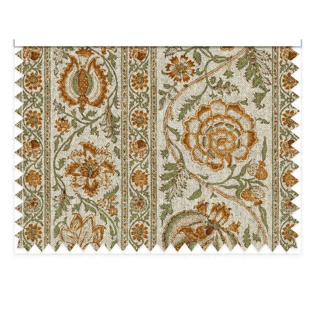 JAIPUR UPHOLSTERY PRINT BROWN FLOWER  FABRICS 124