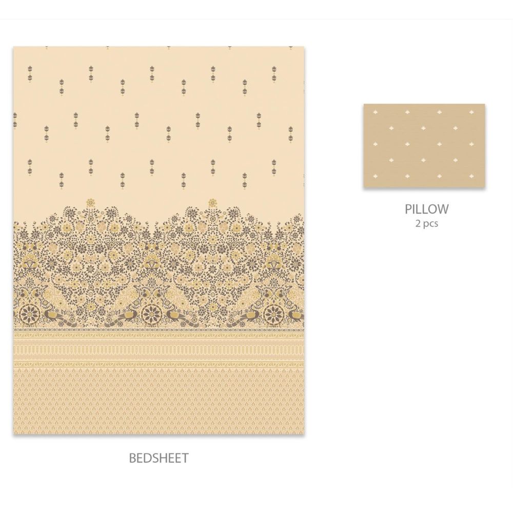 SANSKRITI BIDRI GOLD KING SIZE BED SHEET