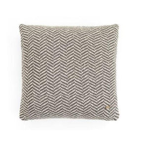 Herringbone- Cushion Cover Antique Grey & Natural 45cm X 45cm (18" x 18")