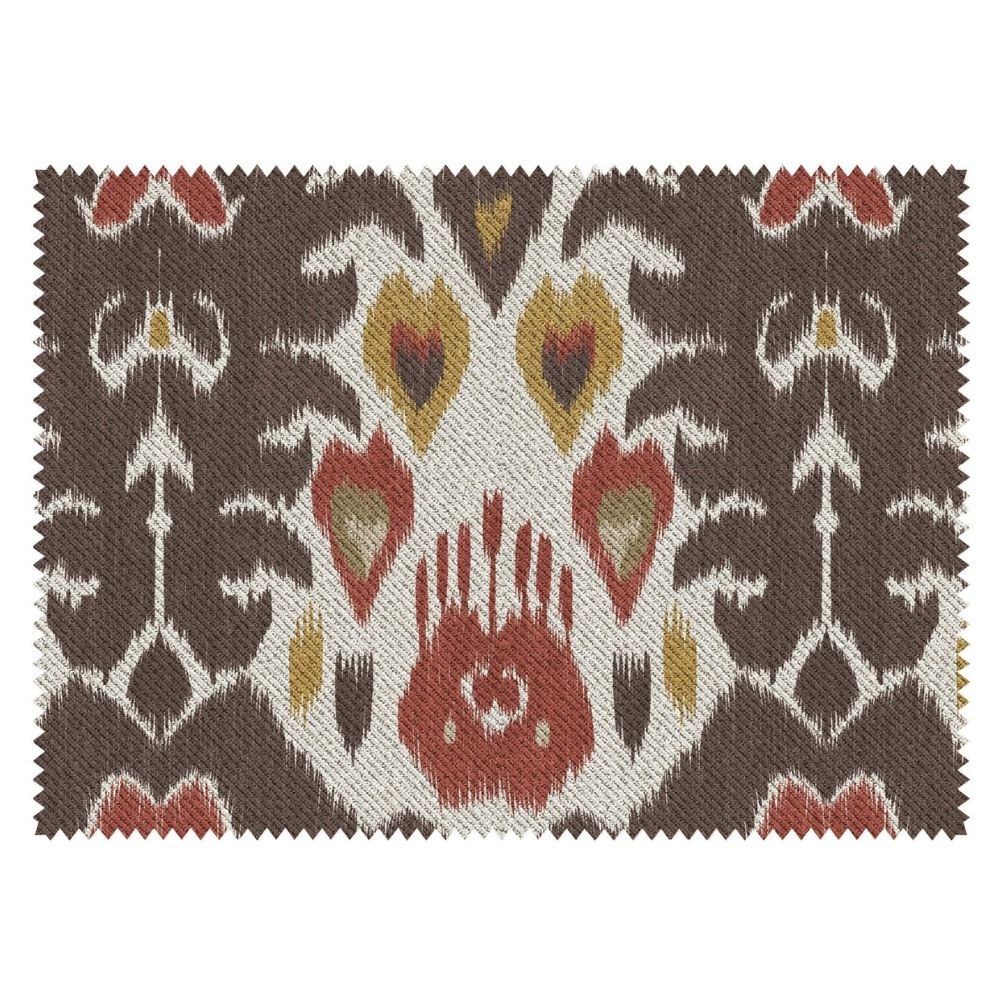 IKAT-II  GEOMETRIC GRAY RED UPHOLSTERY AND CUSHION COVER FABRICS