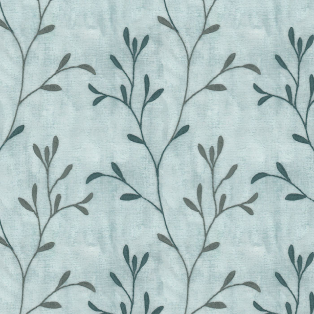 CROWN EMBROIDERY POLYESTER LEAF SHEER CURTAIN FABRICS
