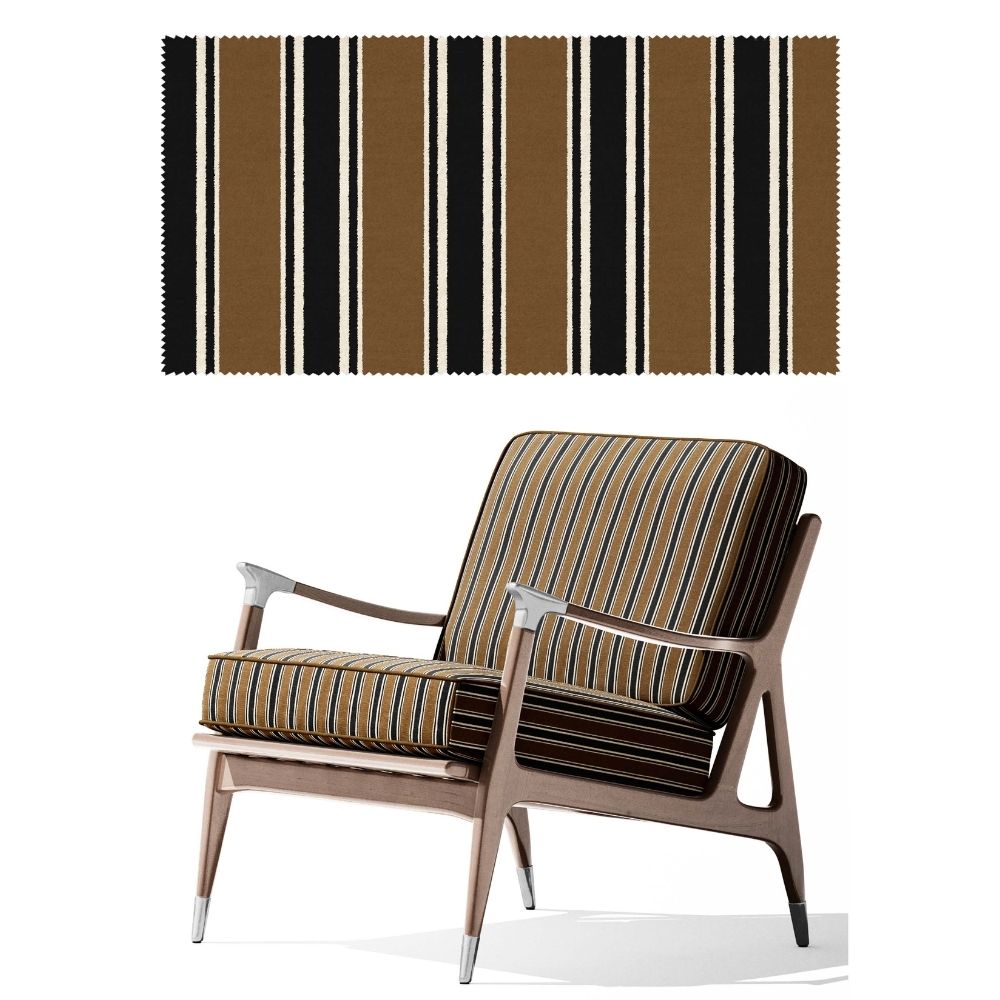 BEYOND BLACK BLACK BROWN WHITE STRIPE SOFA FABRIC