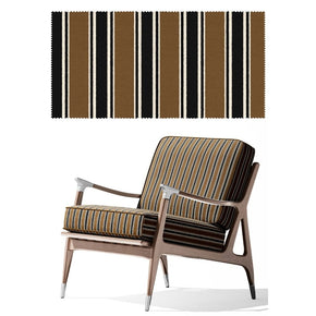 BEYOND BLACK BLACK BROWN WHITE STRIPE SOFA FABRIC
