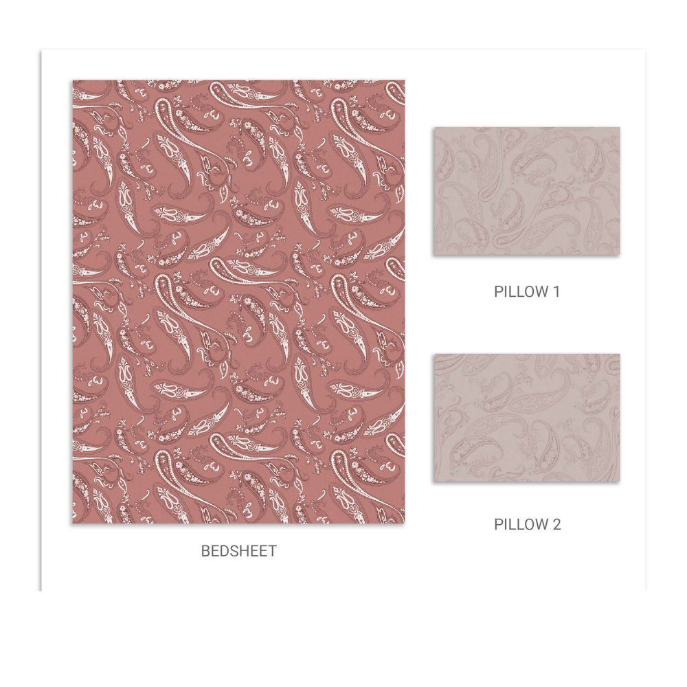 ZARIA MAROON QUEEN SIZE COTTON BED SHEET