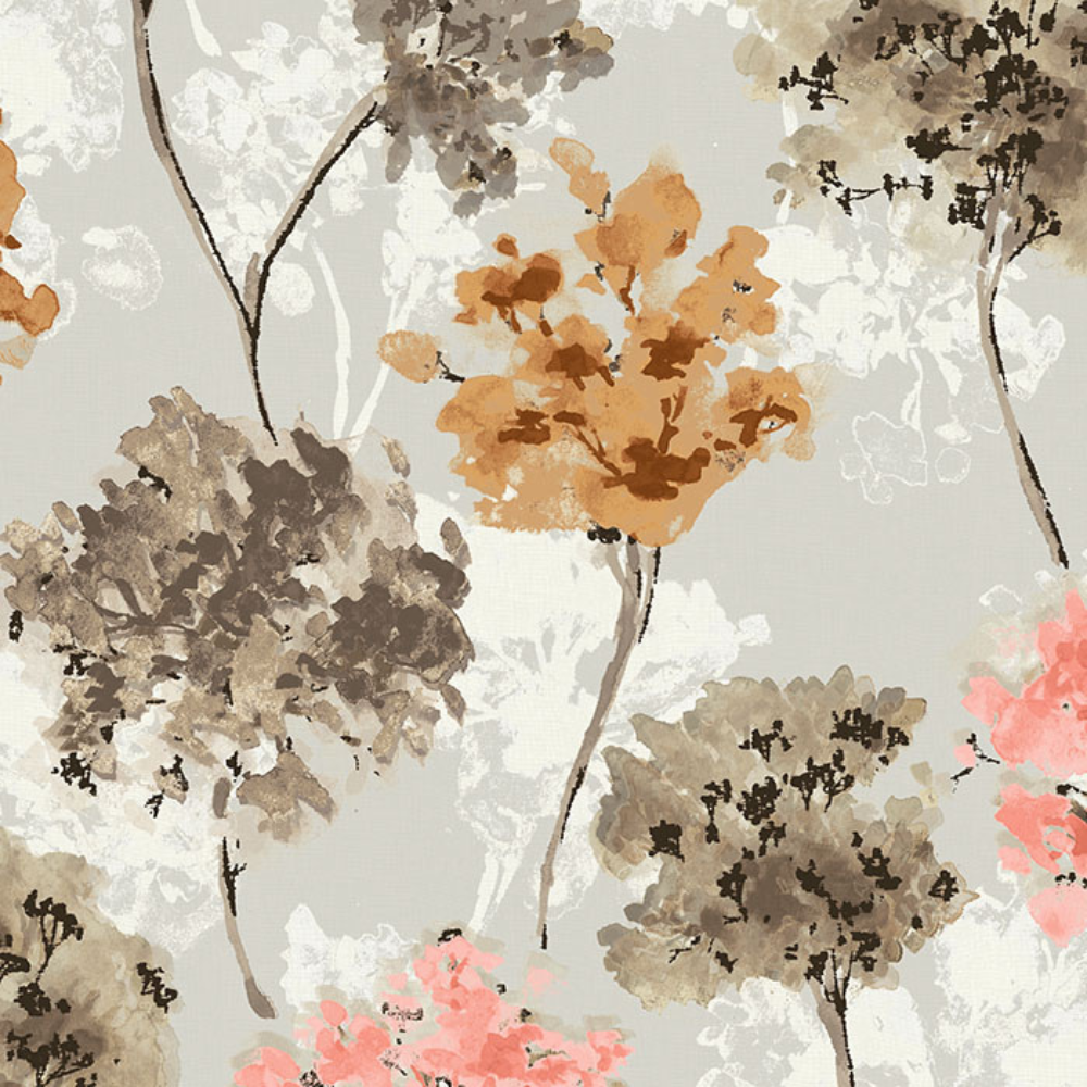 EXPRESSION PRINT POLYESTER ABSTRACT FLOWER MAIN CURTAIN FABRIC