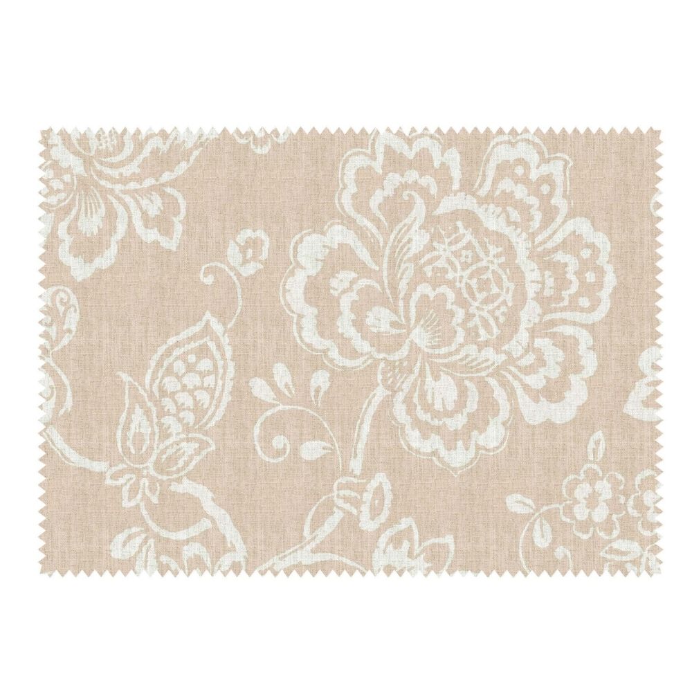 ENGLISH COTTAGE LIGHT BROWN PRINT FLOWER CURTAIN FABRICS