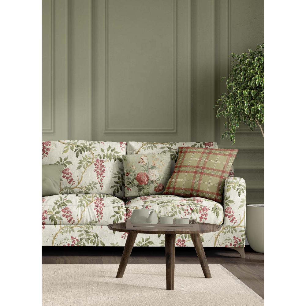 ENGLISH VILLA RED FLOWERING PRINTED SOFA FABRICS