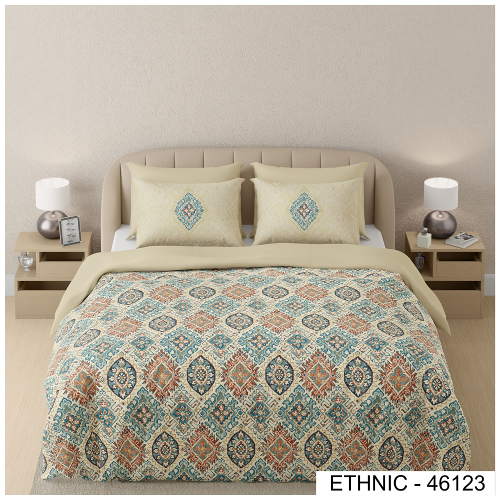 ETHNIC 46123  DIGITAL PRINT COTTON SUPER KING SIZE  BEDSHEET