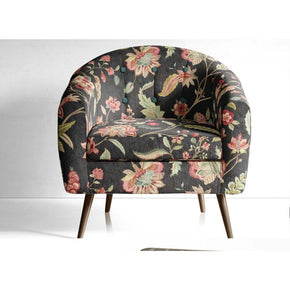 DURBAR VELVET UPHOLSTERY PRINT BLACK  FABRICS 907