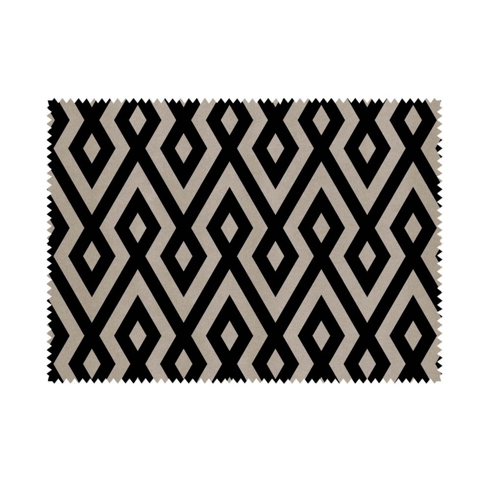 CARBON VELVET UPHOLSTERY  POLYESTER GEOMETRIC BLACK FABRICS VT 08