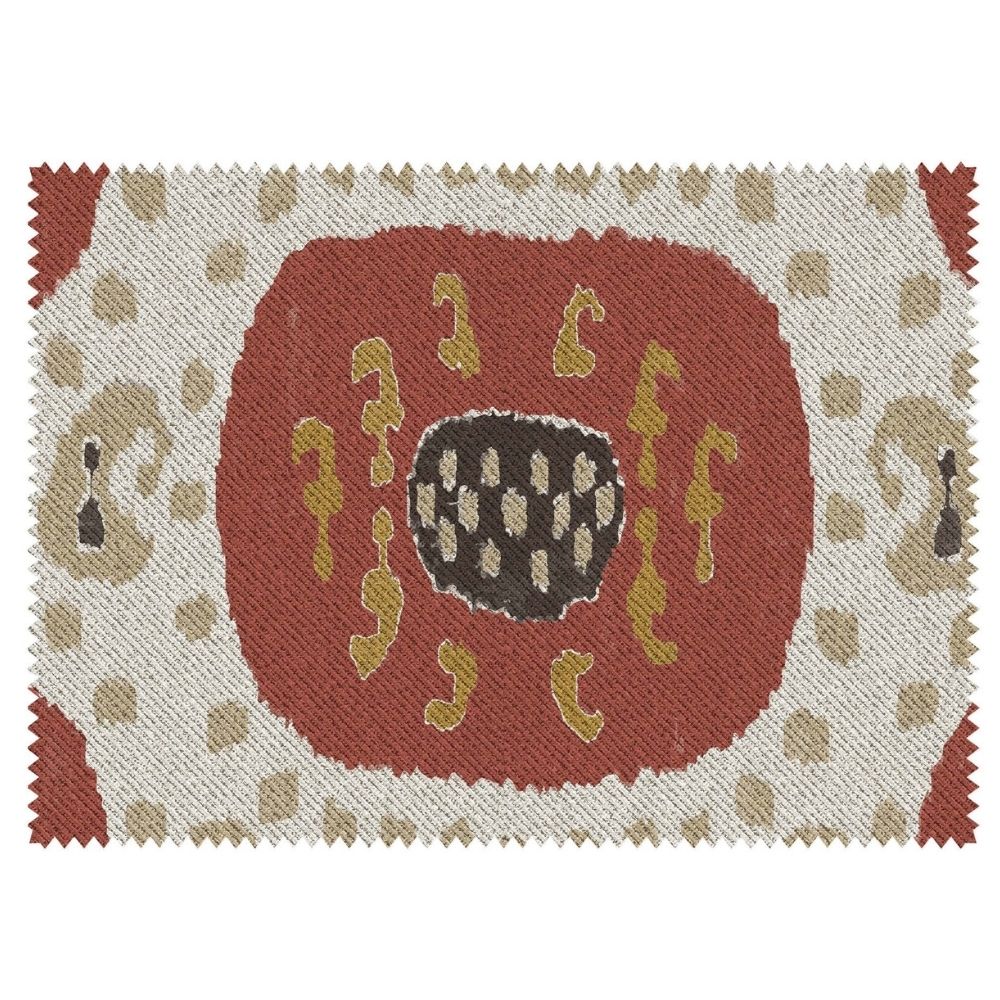 IKAT-II  GEOMETRIC RED WHITE UPHOLSTERY AND CUSHION COVER  FABRICS