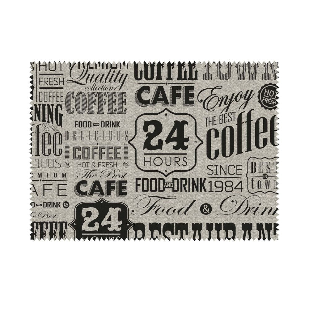 THE BLACK CONCEPT II 24 HOURS FOOD COFFEE PRINTED SOFA FABRICS