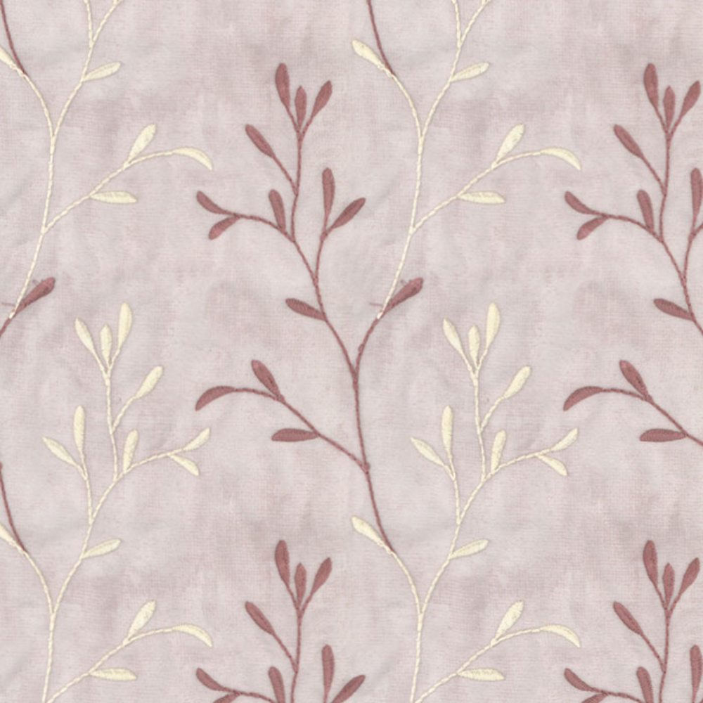 CROWN EMBROIDERY POLYESTER LEAF SHEER CURTAIN FABRICS
