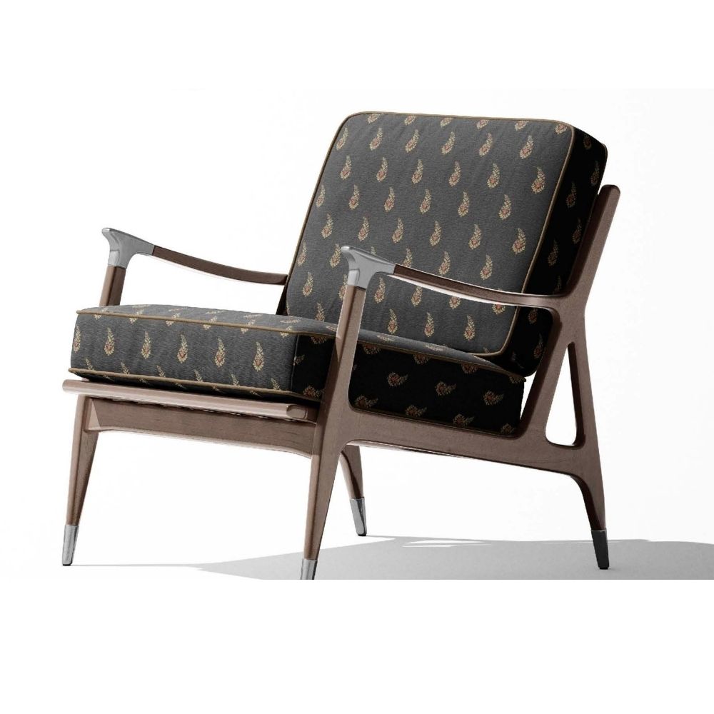 DURBAR VELVET UPHOLSTERY POLYESTER DARK GEOMETRIC FABRICS 911