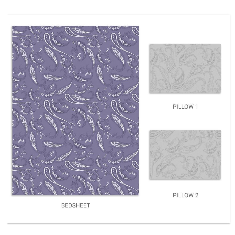 ZARIA NAVY COTTON QUEEN SIZE BEDSHEET