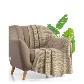 Chevron Knitted AC Throw Blanket