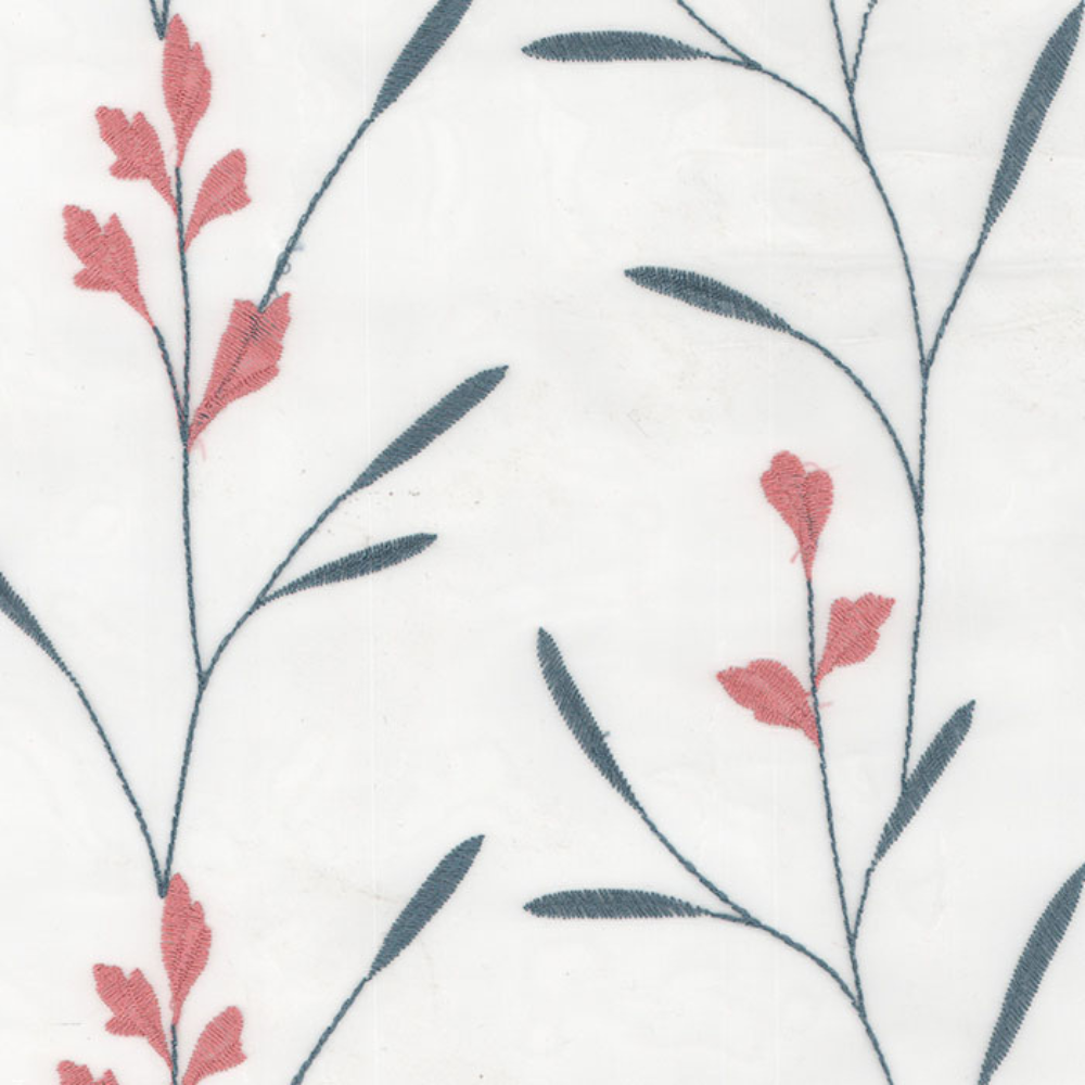 BARBADOS EMBROIDERY POLYESTER FLAME  SHEER CURTAIN  FABRIC