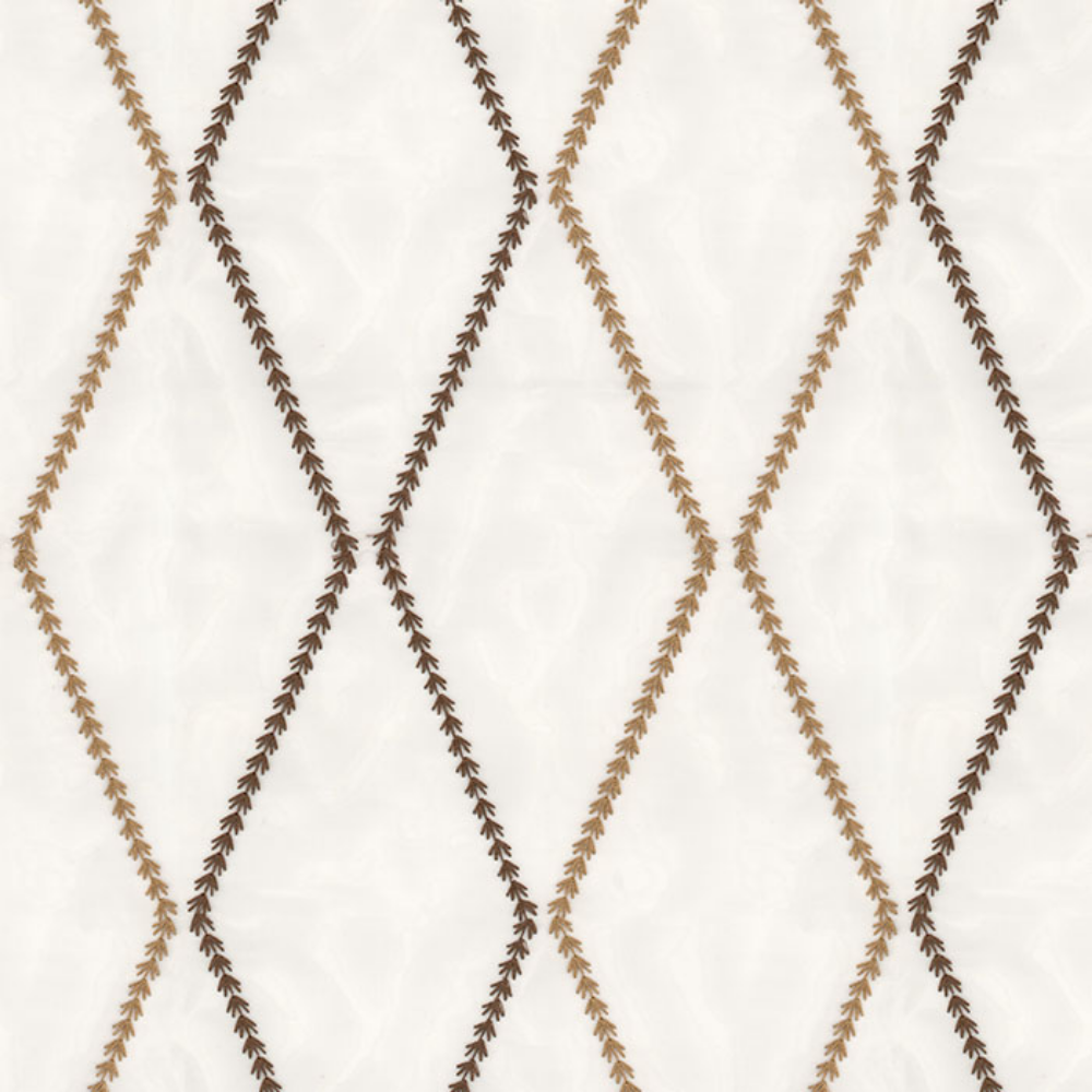 EMBROIDERY MAJESTIC GEOMETRIC POLYESTER  SHEER CURTAIN  FABRICS A