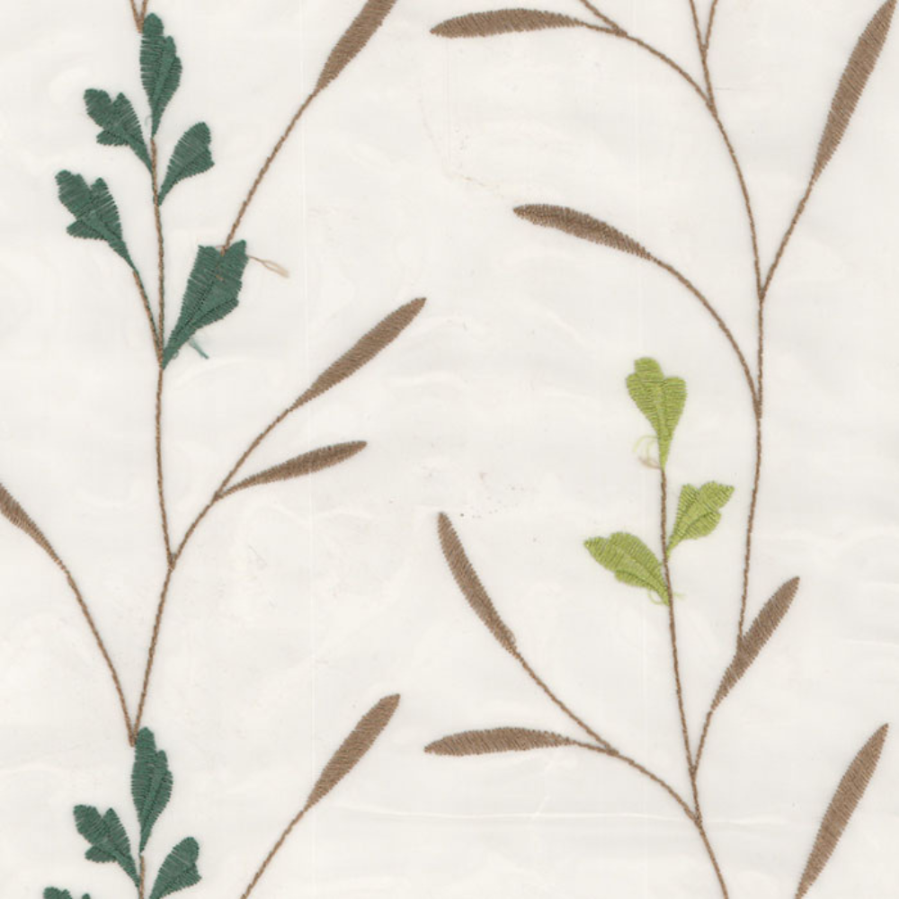 BARBADOS EMBROIDERY POLYESTER FLAME  SHEER CURTAIN  FABRIC